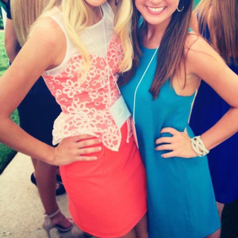 Neon orange/pink dress